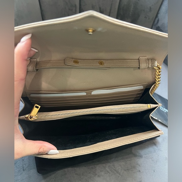 YSL cassandre flap large wallet on chain beige - Picture 5 of 14